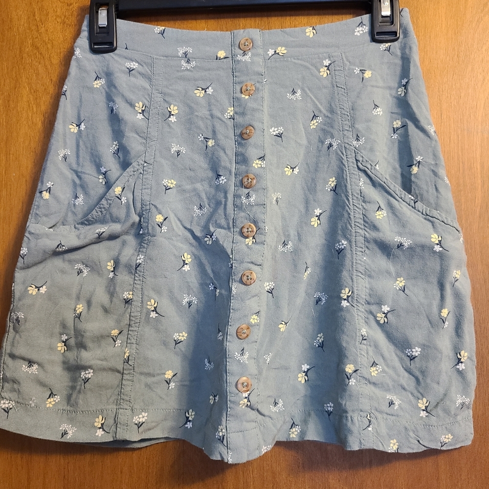Sage green floral skirt